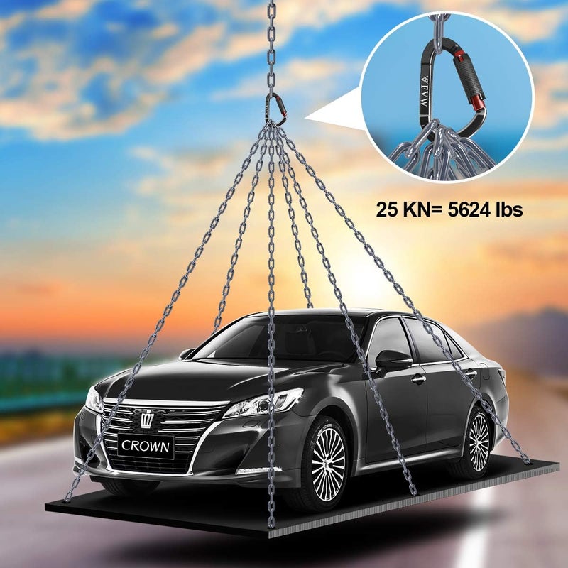 FVW Auto Locking Rock Climbing Carabiner Clips,Professional 25KN (5620 lbs) Heavy Duty Caribeaners for Rappelling Swing Rescue & Gym etc, Large D-Shaped Carabiners - Image 4